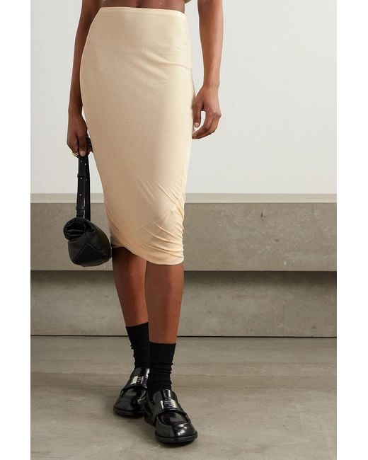Jil Sander Natural Cotton-Crepe Midi Skirt