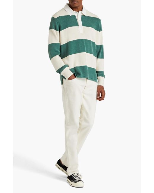 Rag & Bone Green Eton Striped Cotton-blend Polo Shirt for men