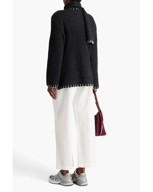 Alex Mill Black Marylebone jacke aus einer gerippten wollmischung mit details im überwendlichstich