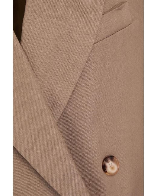 Joseph Brown Jaden Double-Breasted Linen-Blend Twill Blazer