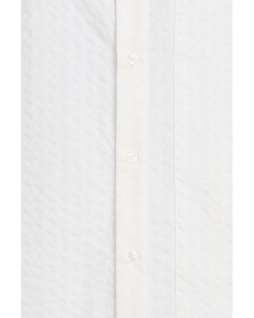 S.S.Daley White Denton Striped Cotton-Seersucker Shirt
