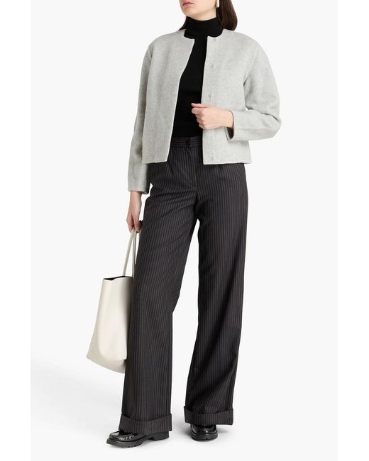 Vince White Wool-Blend Felt Jacket