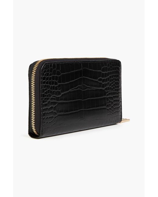 Love Moschino Black Faux Croc-effect Leather Wallet
