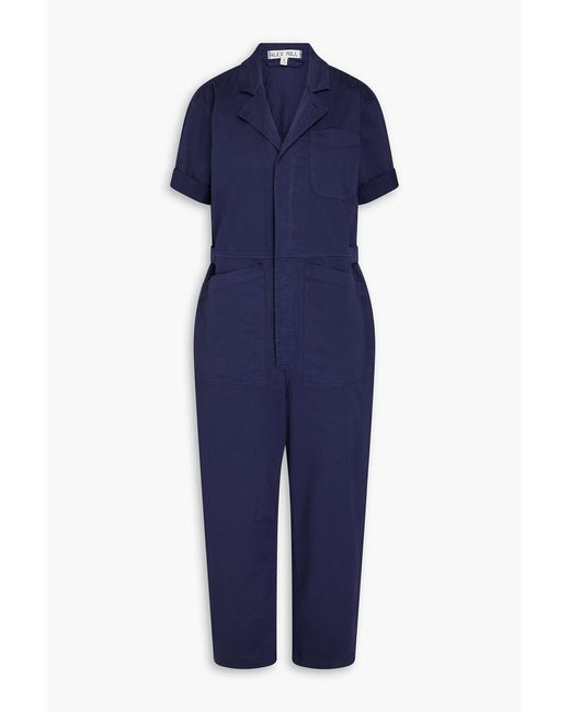 Alex Mill Blue Standard Cropped Cotton-Blend Jumpsuit