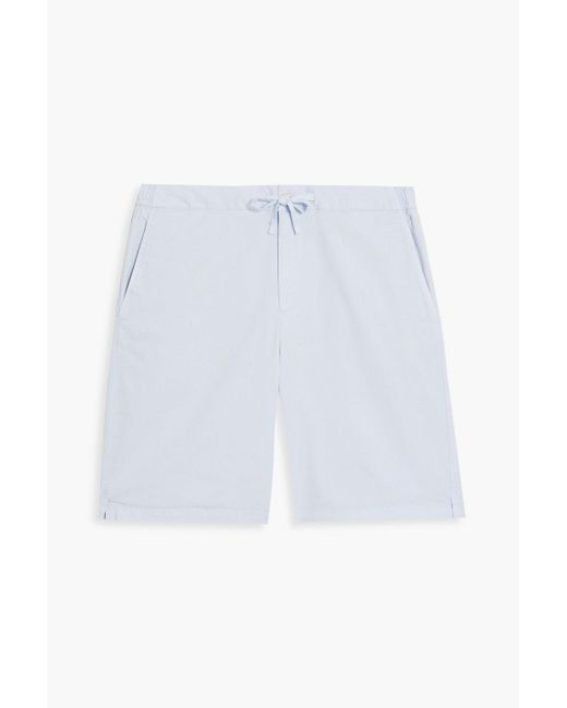 Frescobol Carioca White Sergio Cotton-blend Twill Drawstring Shorts for men