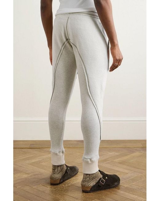 Greg Lauren White Slim-Fit Paneled Cotton-Jersey Sweatpants for men