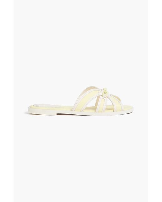 Zimmermann White Embellished Leather Sandals