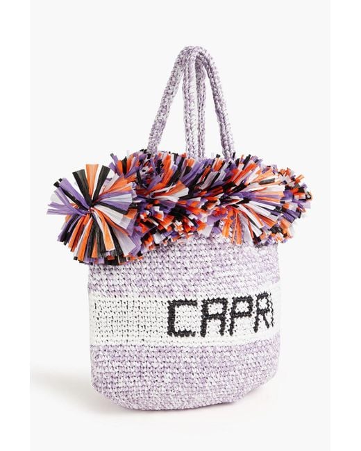 Emilio Pucci Red Fringed Straw Tote