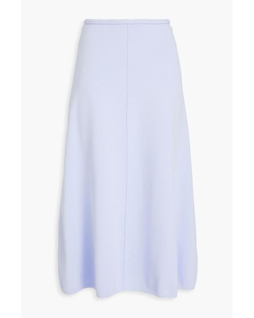 Aje. White Petal Knitted Midi Skirt