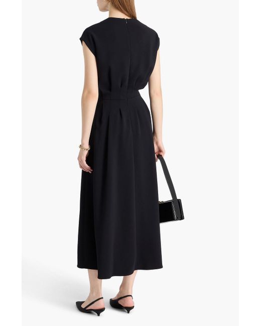 Joseph Black Turot Pleated Cady Midi Dress