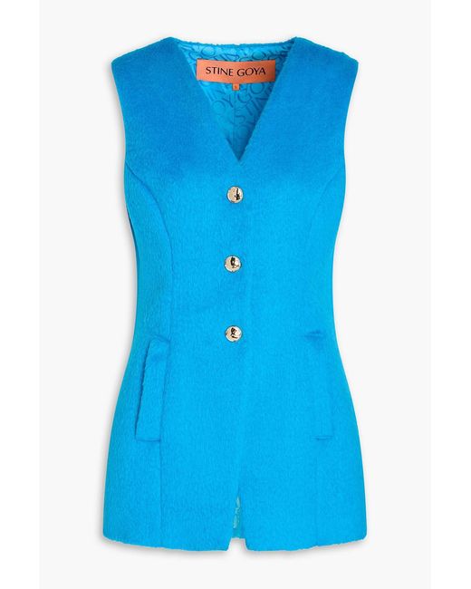 Stine Goya Blue Fillo Brushed-felt Vest