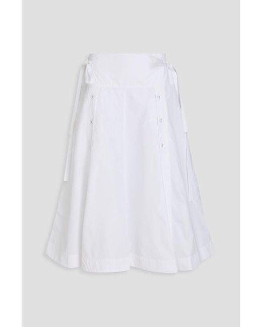 3.1 Phillip Lim White Cotton-Blend Poplin Midi Skirt