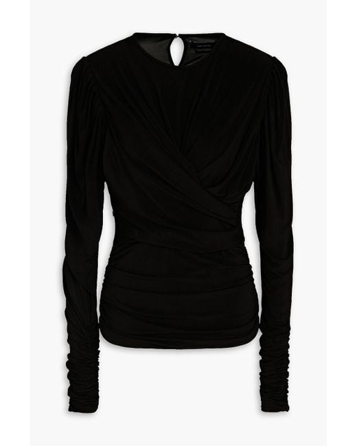 Isabel Marant Black Gerafftes oberteil aus jersey mit wickeleffekt