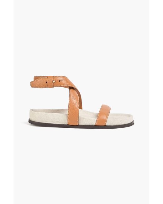 Totême Brown Pebbled-Leather Sandals