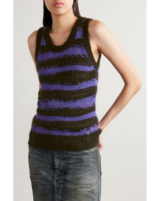 Acne Black Striped Knitted Vest