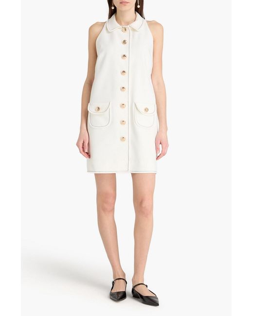 Sandro White Stretch-crepe Mini Dress