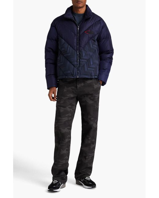 Missoni Blue Quilted Printed Shell Jacket for men