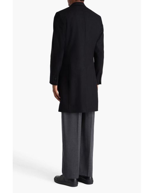 Sandro Black Wool-Blend Felt Coat for men