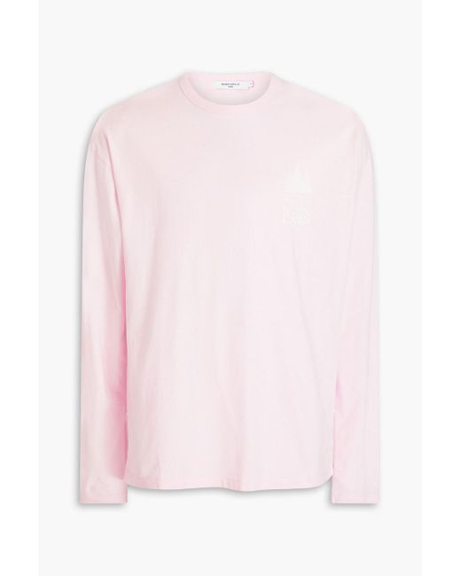 Maison Kitsuné Pink Printed Cotton-jersey T-shirt for men