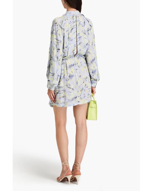 IRO White Minikleid aus webstoff mit print und falten