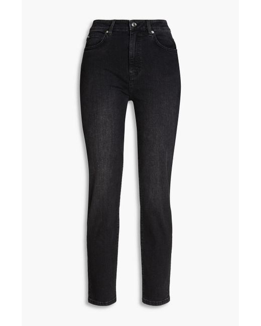 IRO Black Galloway Faded Mid-rise Skinny Jeans