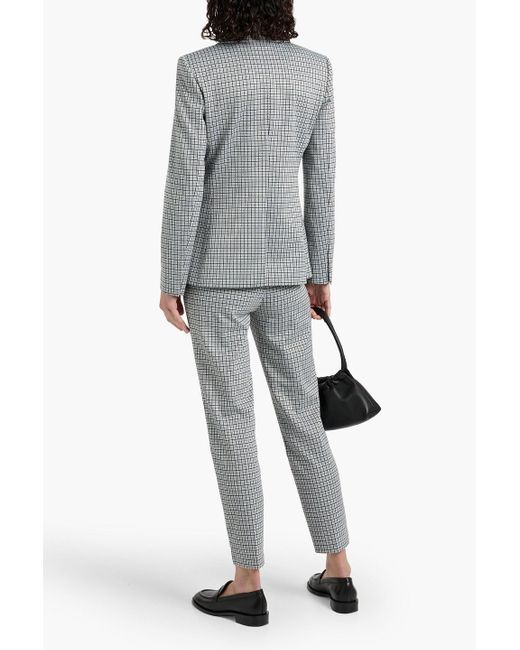 Theory Gray Checked Jacquard Blazer