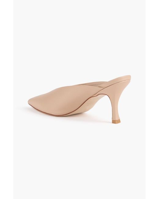 Stuart Weitzman Pink Lula Leather Mules