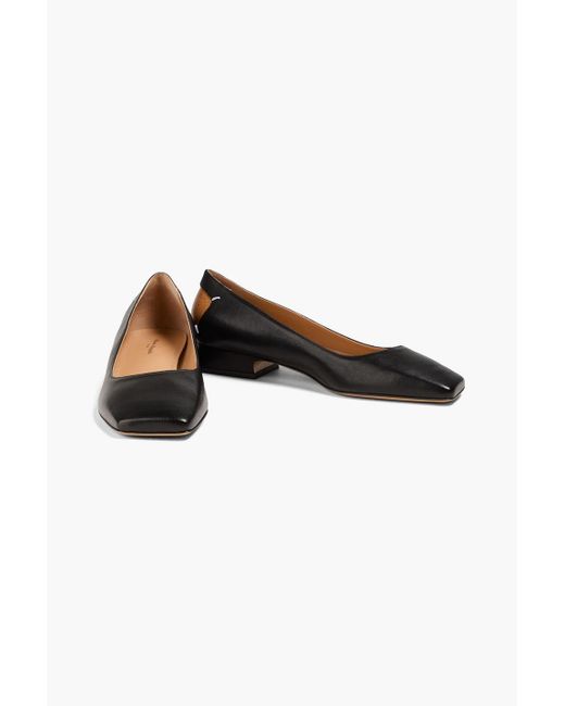 Maison Margiela Black Four Stitches Décortiqué Leather Ballet Flats
