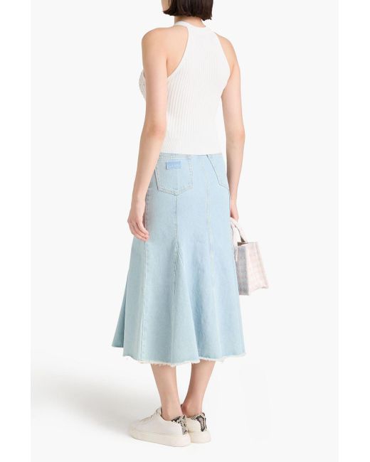 Sandro White Cropped tanktop aus rippstrick mit kunstperlen