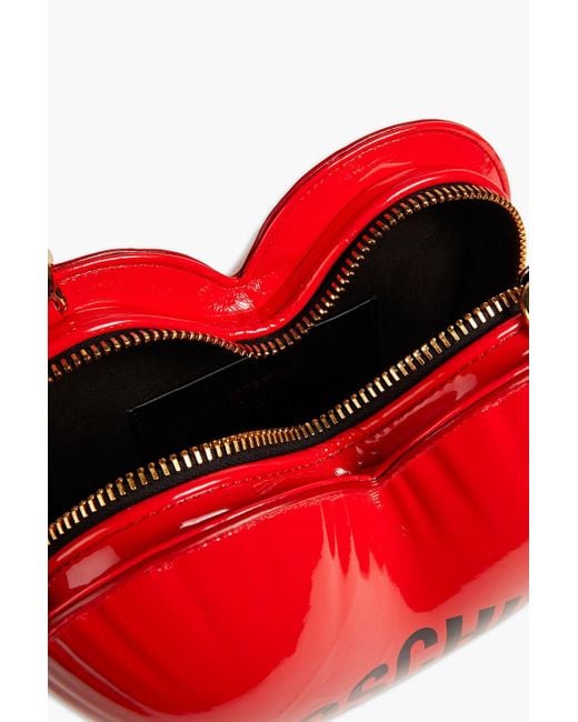 Moschino Red Schultertasche aus lacklederimitat mit logoprint