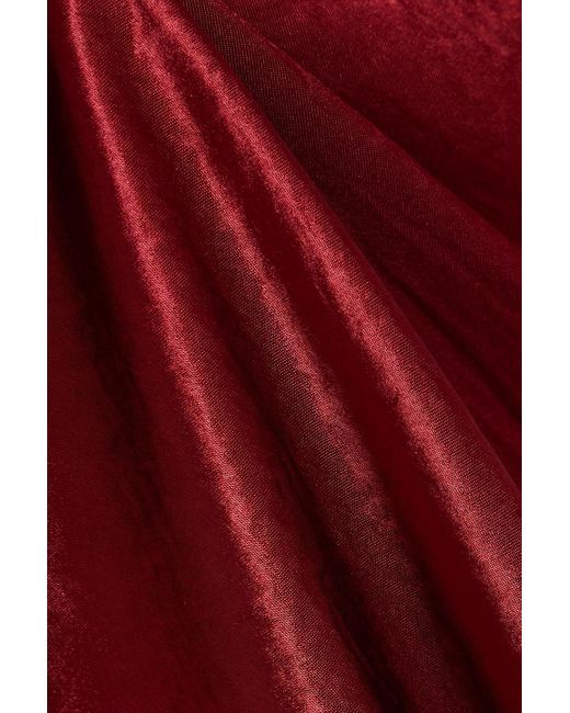 Vince Red Crinkled-satin Maxi Skirt