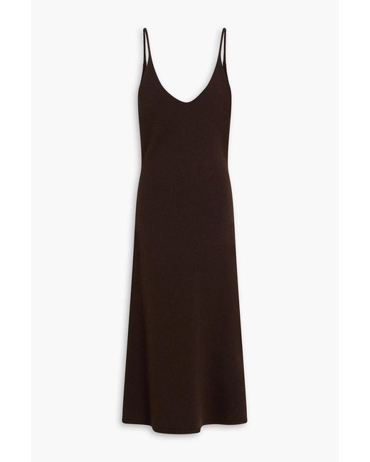 Officine Generale Brown Marga Merino Wool Midi Dress