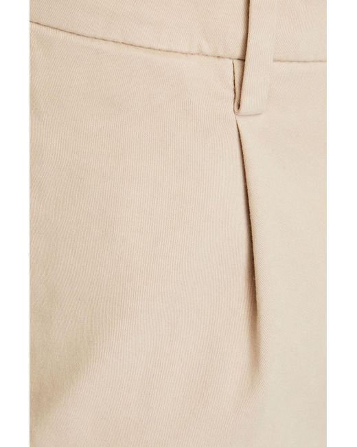 Dunhill Natural Pleated Cotton-blend Chinos for men