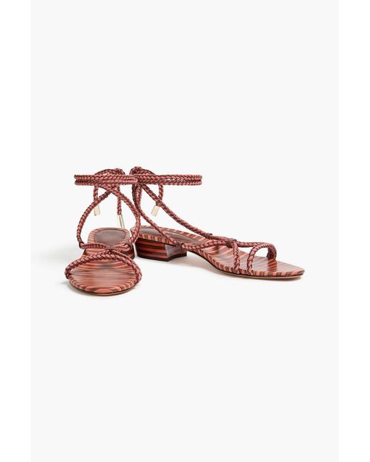 Alexandre Birman Pink Donna 30 Woven Leather And Suede Sandals