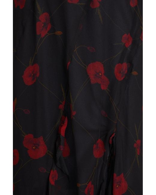 Nicholas Black Ruffled Floral-print Silk-chiffon Gown
