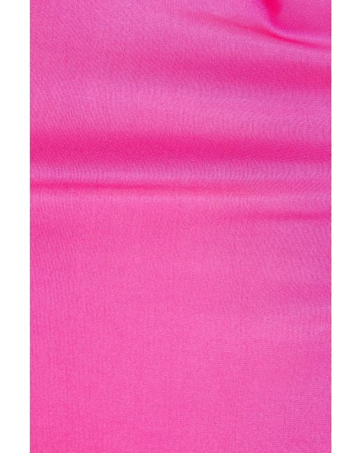 Victoria Beckham Pink Cutout Satin-jersey Bodysuit