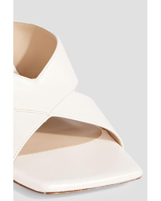 Stuart Weitzman White Carmen 75 Leather Mules