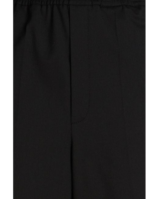 Sandro Black Grosgrain-trimmed Twill Wide-leg Pants