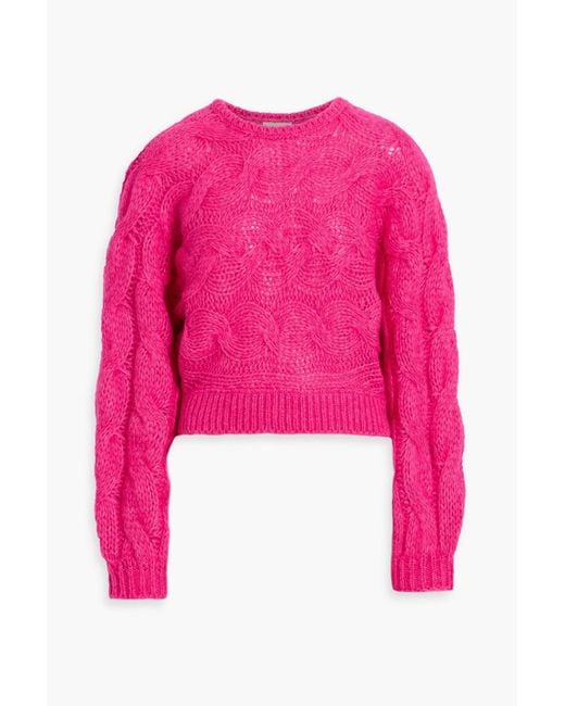 Farm Rio Pink Pullover mit zopfstrickmuster