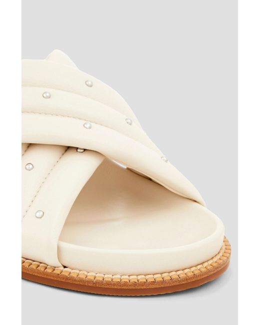 Fabiana Filippi White Studded Leather Sandals