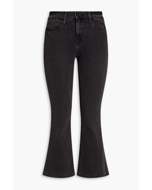 FRAME Black Le Crop Mini Boot Cropped High-rise Flared Jeans