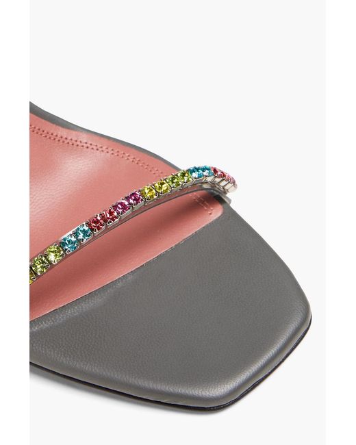AMINA MUADDI White Gilda Crystal-Embellished Leather And Pvc Sandals