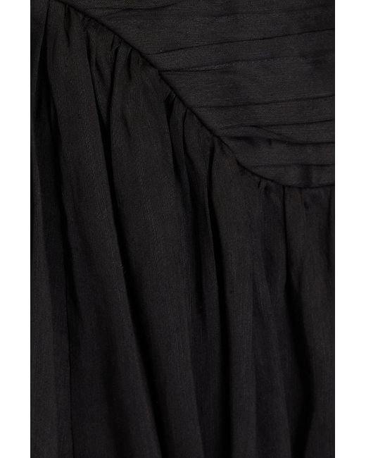 Aje. Black Jolie Cutout Bead-embellished Linen-blend Maxi Dress