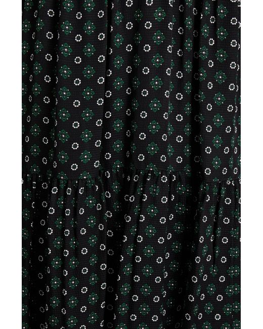 MICHAEL Michael Kors Black Printed Hammered Satin Midi Dress