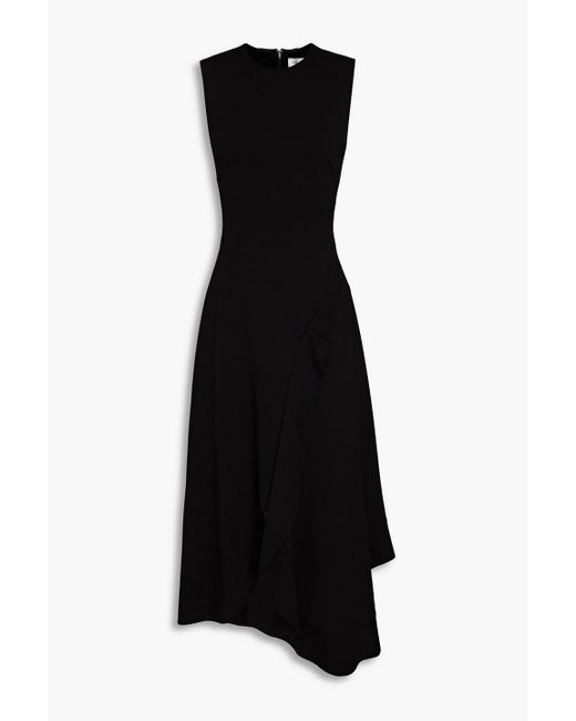 Victoria Beckham Black Asymmetric Jersey Midi Dress