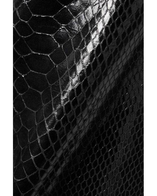 Dodo Bar Or Black Bora Snake-effect Leather Straight-leg Pants