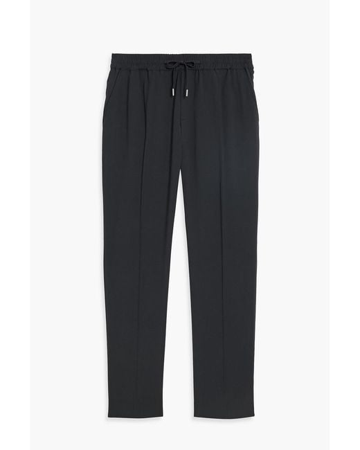 Sandro Black Tapered Woven Drawstring Pants for men