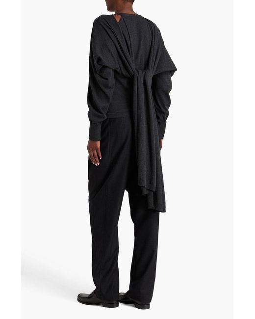 Palmer//Harding Black Knotted Cotton And Cashmere-blend Cardigan