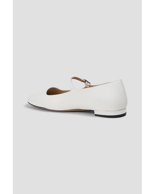 Theory White Leather Mary Jane Flats