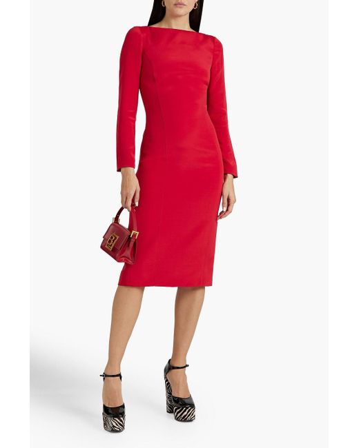 Valentino Garavani Red Wool-blend Midi Dress